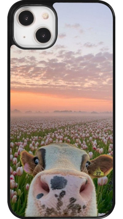 iPhone 14 Plus Case Hülle - Cow with tulips Spring 2026