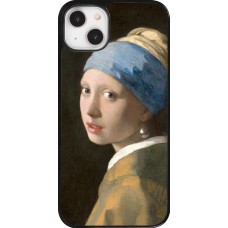 Coque iPhone 14 Plus - Tableau art - La Jeune fille à la perle - Johannes Vermeer