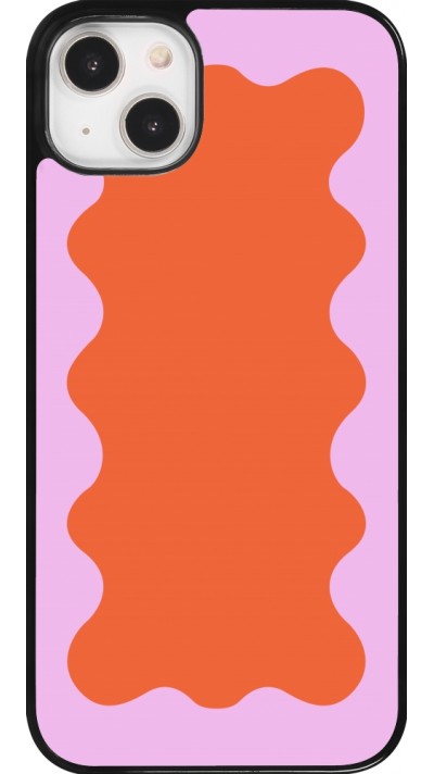 iPhone 14 Plus Case Hülle - Wavy Rectangle Orange Pink