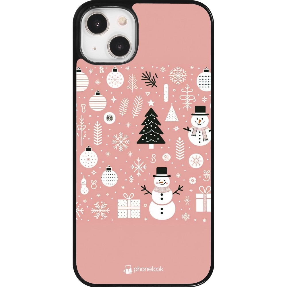 iPhone 14 Plus Case Hülle - Weihnachten 2024 Rose Schneemann Weihnachten