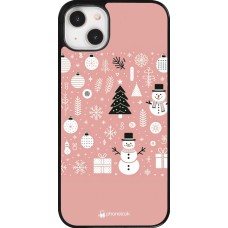 iPhone 14 Plus Case Hülle - Weihnachten 2024 Rose Schneemann Weihnachten