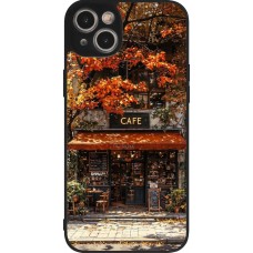 iPhone 14 Plus Case Hülle - Silikon schwarz Autumn 25 Coffee shop