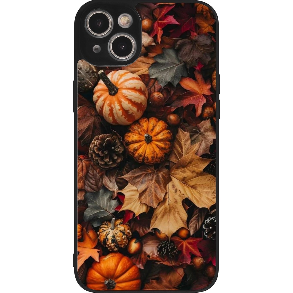 Coque iPhone 14 Plus - Silicone rigide noir Autumn 25 Pumpkin