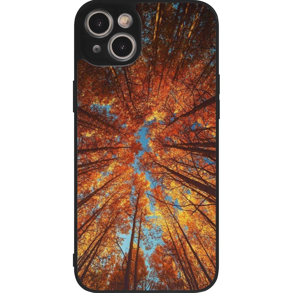 iPhone 14 Plus Case Hülle - Silikon schwarz Autumn 25 Trees