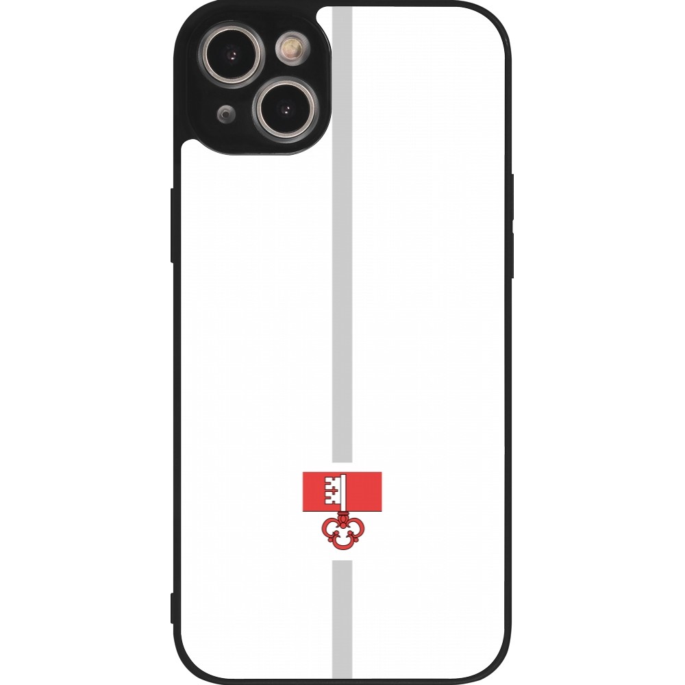 Coque iPhone 14 Plus - Silicone rigide noir Canton OW blanc
