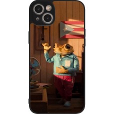 Coque iPhone 14 Plus - Silicone rigide noir Dancing frog DTMF