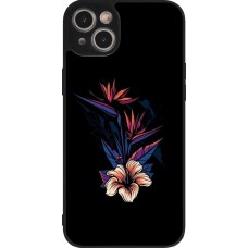 iPhone 14 Plus Case Hülle - Silikon schwarz Dark Flowers