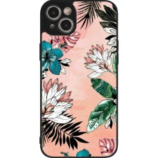 iPhone 14 Plus Case Hülle - Silikon schwarz Flowers Artprint