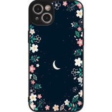 iPhone 14 Plus Case Hülle - Silikon schwarz Flowers space
