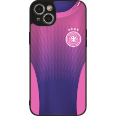 Coque iPhone 14 Plus - Silicone rigide noir Maillot de football Allemagne Extérieur personnalisable