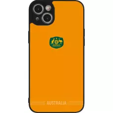 Coque iPhone 14 Plus - Silicone rigide noir Maillot de football Australie 2026 personnalisable