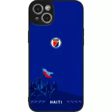 Coque iPhone 14 Plus - Silicone rigide noir Maillot de football Haiti 2026 personnalisable