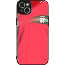 Coque iPhone 14 Plus - Silicone rigide noir Maillot de football Iran 2022 personnalisable