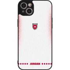 iPhone 14 Plus Case Hülle - Silikon schwarz Jordanien 2026 personalisierbares Fussballtrikot