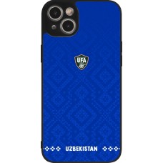 iPhone 14 Plus Case Hülle - Silikon schwarz Usbekistan 2026 personalisierbares Fussballtrikot