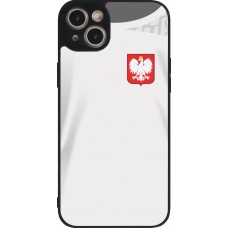 Coque iPhone 14 Plus - Silicone rigide noir Maillot de football Pologne 2022 personnalisable