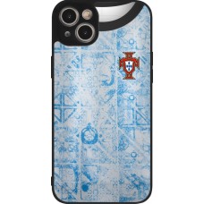 iPhone 14 Plus Case Hülle - Silikon schwarz Portugal Away personalisierbares Fussballtrikot