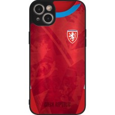 Coque iPhone 14 Plus - Silicone rigide noir Maillot de football République Tchèque personnalisable