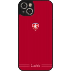 Coque iPhone 14 Plus - Silicone rigide noir Maillot de football Répuplique Tchèque 2026 personnalisable