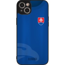 Coque iPhone 14 Plus - Silicone rigide noir Maillot de football Slovaquie