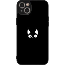 Coque iPhone 14 Plus - Silicone rigide noir Funny cat on black