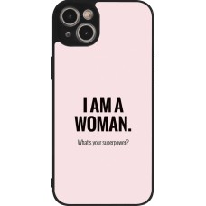iPhone 14 Plus Case Hülle - Silikon schwarz I am a woman