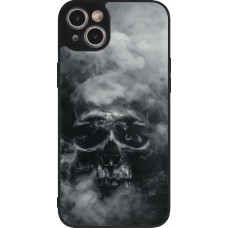 Coque iPhone 14 Plus - Silicone rigide noir Halloween 2024 smoky skull