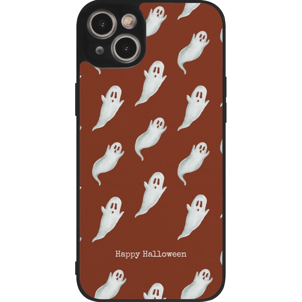 Coque iPhone 14 Plus - Silicone rigide noir Halloween 2025 Pattern of ghosts