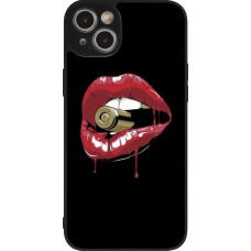 iPhone 14 Plus Case Hülle - Silikon schwarz Lips bullet