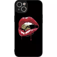 Coque iPhone 14 Plus - Silicone rigide noir Lips bullet