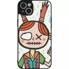 Coque iPhone 14 Plus - Silicone rigide noir Little Girl Sketch