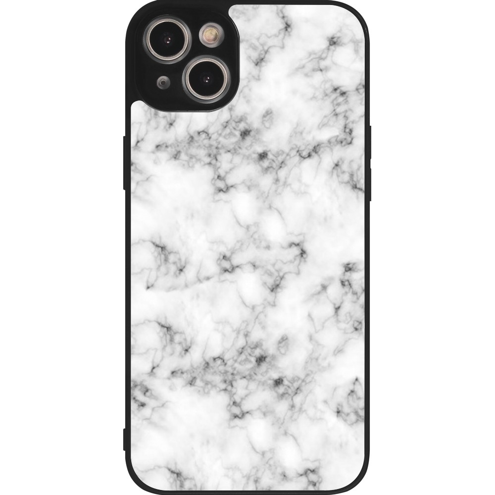 iPhone 14 Plus Case Hülle - Silikon schwarz Marble 01
