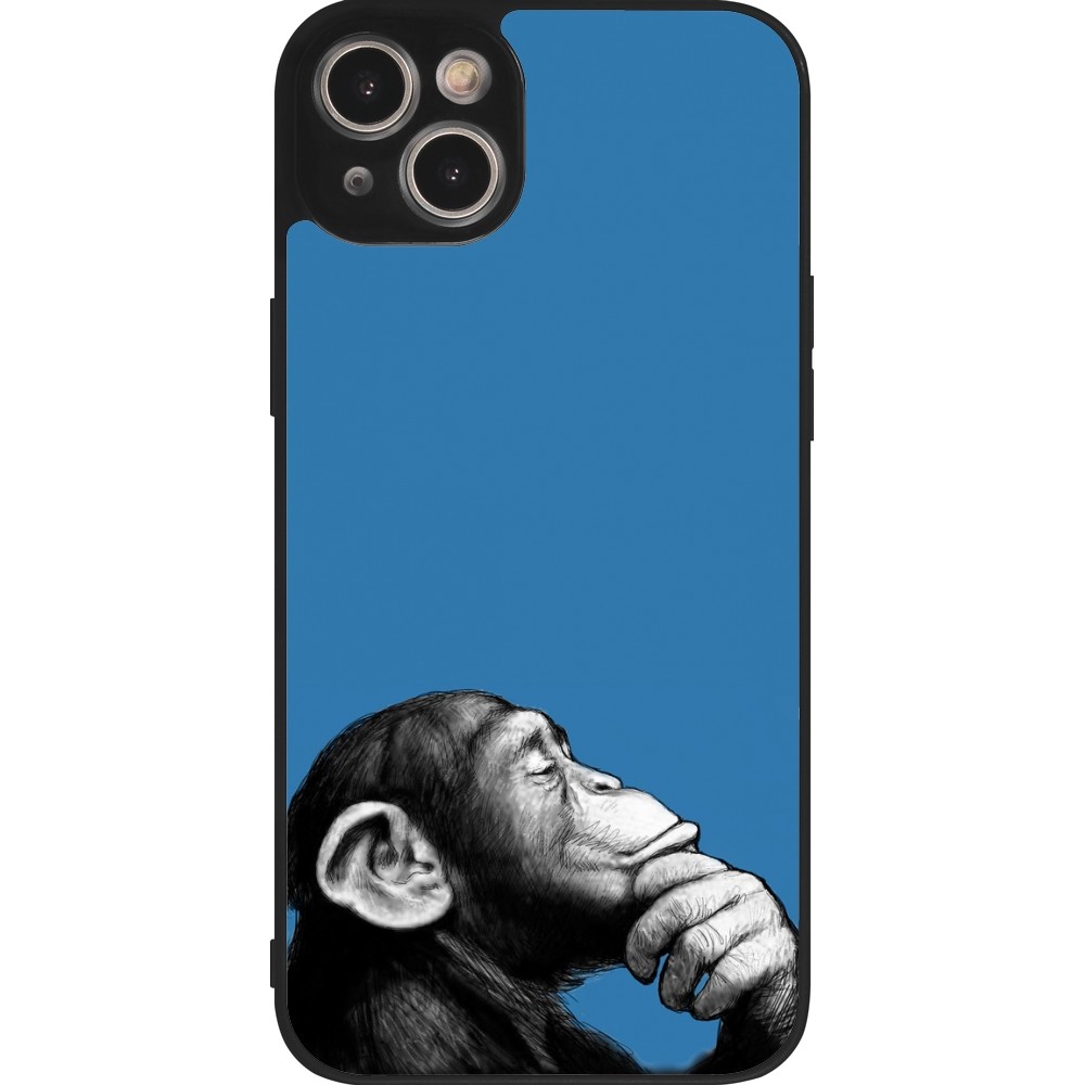 Coque iPhone 14 Plus - Silicone rigide noir Monkey Pop Art