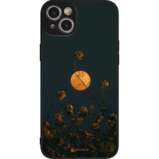 iPhone 14 Plus Case Hülle - Silikon schwarz Moon Flowers