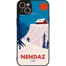 Coque iPhone 14 Plus - Silicone rigide noir Nendaz Cabane Ski