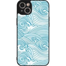 Coque iPhone 14 Plus - Silicone rigide noir Ocean Waves