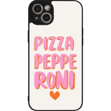 Coque iPhone 14 Plus - Silicone rigide noir Pizza pepperoni 2026