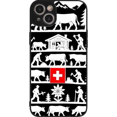 Coque iPhone 14 Plus - Silicone rigide noir Poya Suisse 1 noir