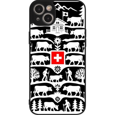 Coque iPhone 14 Plus - Silicone rigide noir Poya Suisse 3 noir