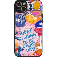 Coque iPhone 14 Plus - Silicone rigide noir Preppy Today is Going to be a good day