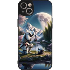 Coque iPhone 14 Plus - Silicone rigide noir Samurai Katana Lune
