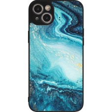 Coque iPhone 14 Plus - Silicone rigide noir Sea Foam Blue