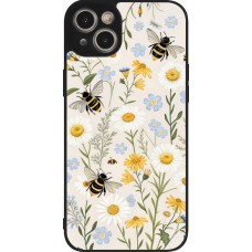 Coque iPhone 14 Plus - Silicone rigide noir Pattern bees Spring 2026