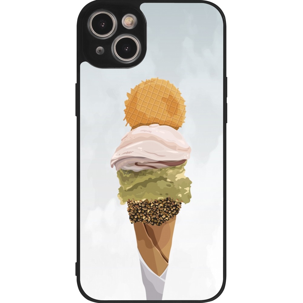 Coque iPhone 14 Plus - Silicone rigide noir Summer 2025 Cornet