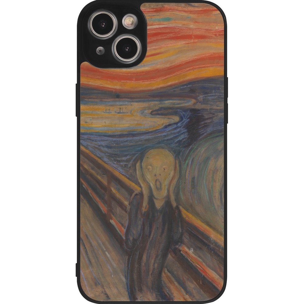 iPhone 14 Plus Case Hülle - Silikon schwarz Kunstbild - Der Schrei - Edvard Munch