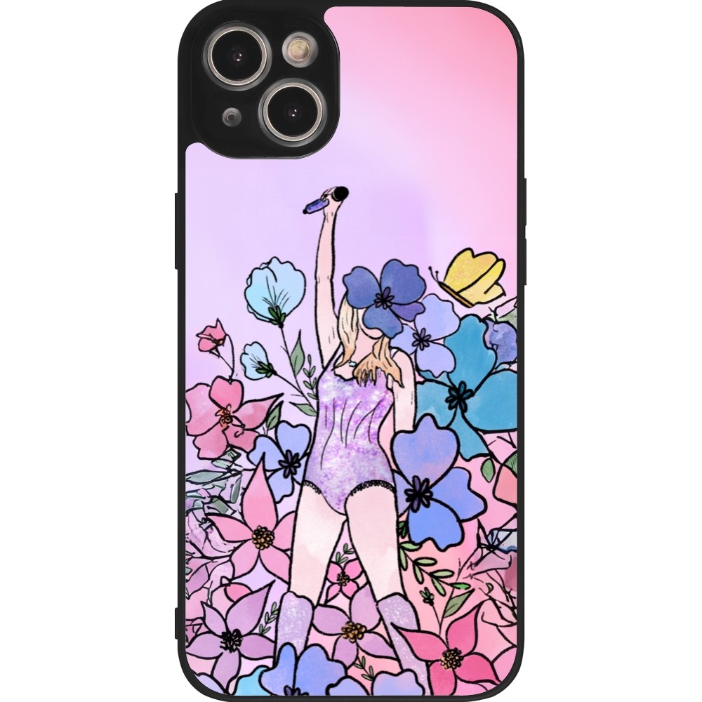 iPhone 14 Plus Case Hülle - Silikon schwarz Taylor Swift Sketch - Pink