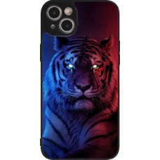 Coque iPhone 14 Plus - Silicone rigide noir Tiger Blue Red