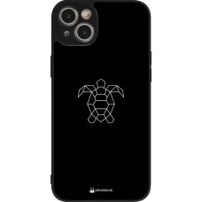 Coque iPhone 14 Plus - Silicone rigide noir Turtles lines on black