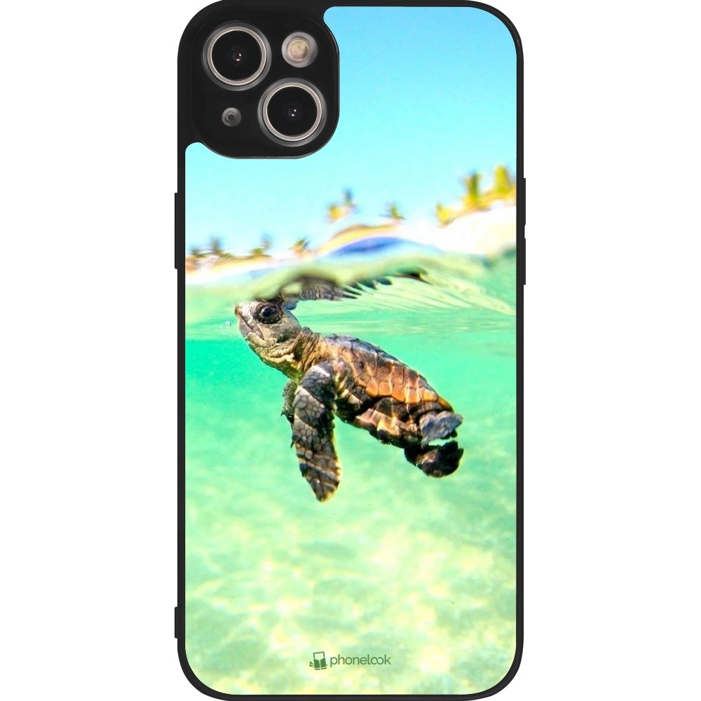 iPhone 14 Plus Case Hülle - Silikon schwarz Turtle Underwater