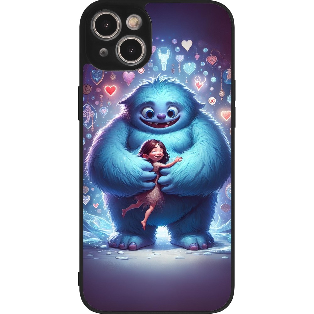 iPhone 14 Plus Case Hülle - Silikon schwarz Valentin 2024 Flauschige Liebe